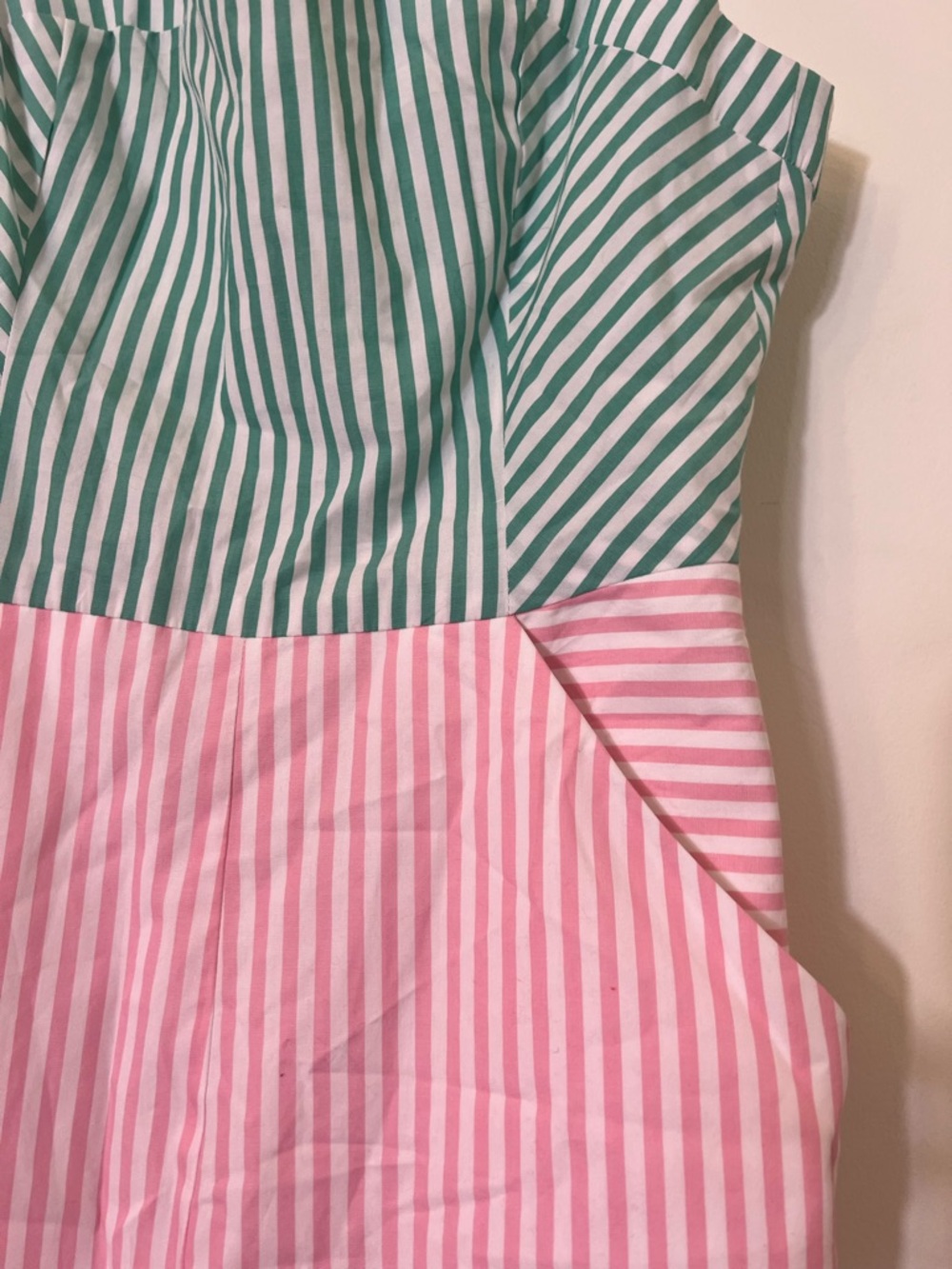 BCBGeneration Sleeveless Striped
Jumpsuit Pink and Green - Picture 3 of 7